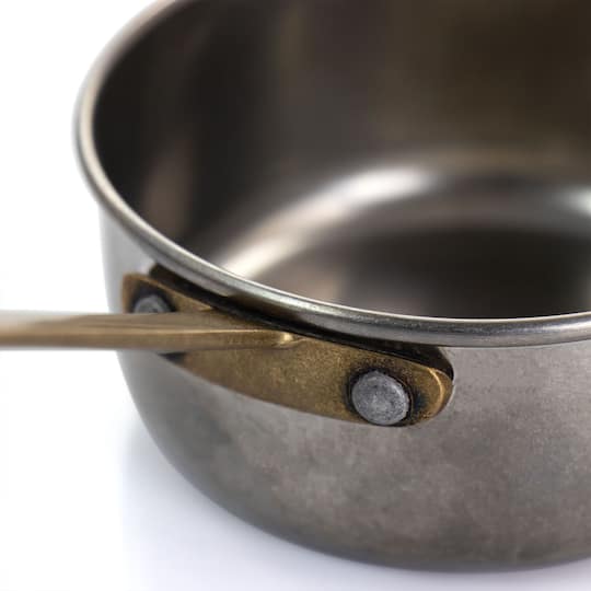 Gibson Home® Normandie 3.9'' Silver and Gold Stainless Steel Mini Saucepan